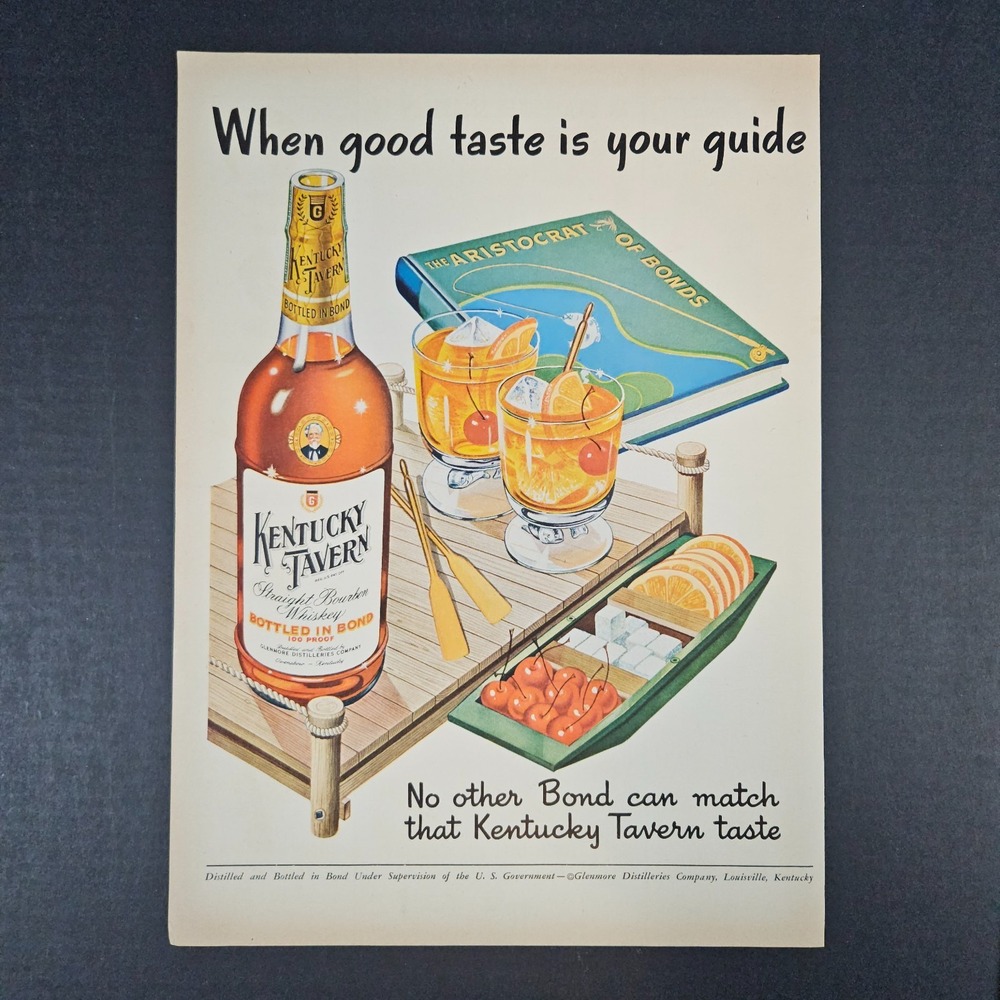 1951 Kentucky Tavern Straight Bourbon Whiskey Vintage Print Ad Louisville Pier